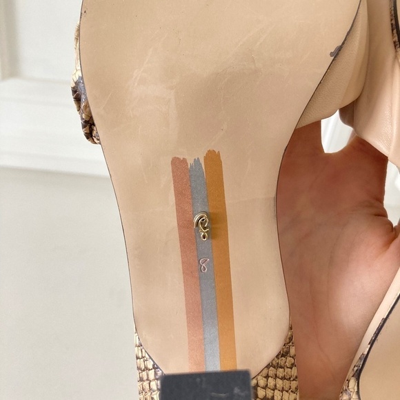 NWOT Sam Edelman Anthropologie Kittie Snake Print Peep Toe Heels Sz 8 - Picture 9 of 9